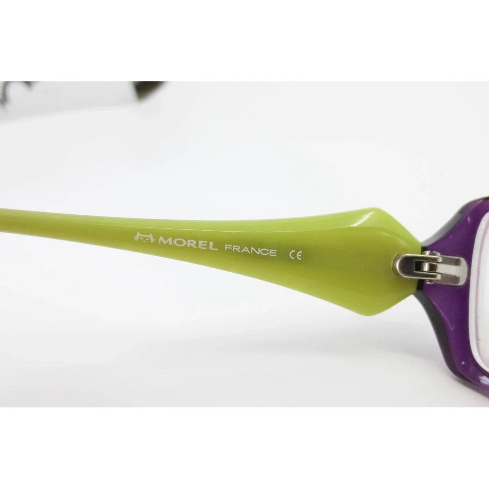 Koali Morel France 7007S Eyeglasses Purple Lime Green Leaf Pattern 51-16-135